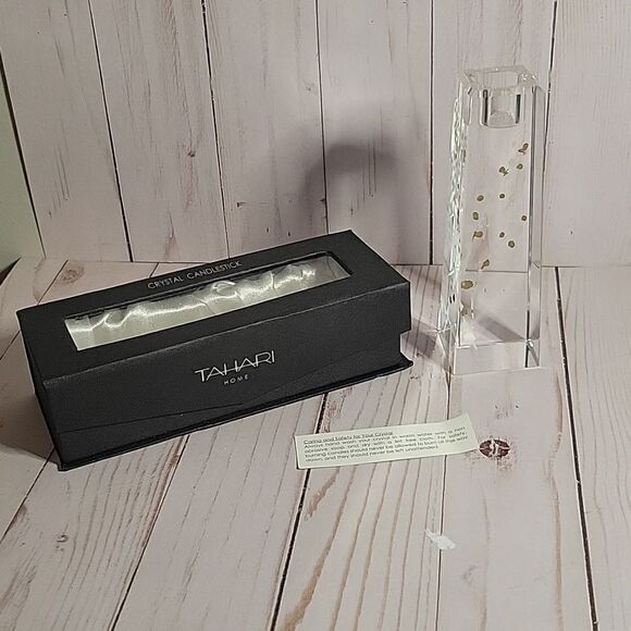 TAHARI Home VINTAGE Crystal Candlesticks - Picture 1 of 8